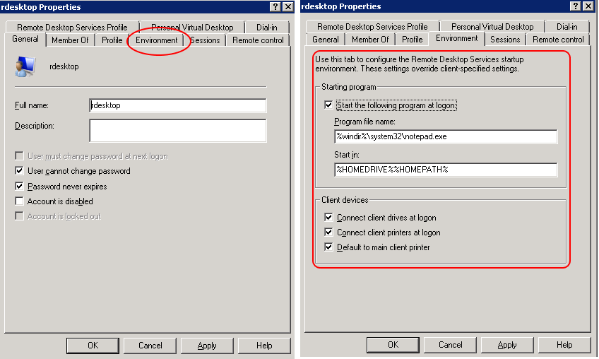 Remote Desktop Mobile how to start host application on connect