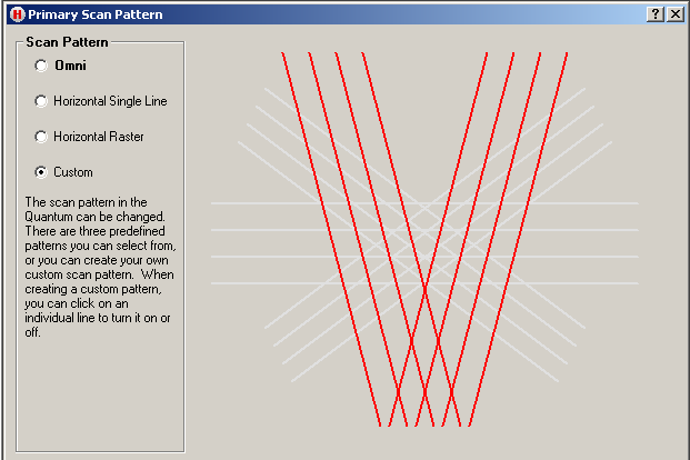 How to create a customized scan pattern on the Quantum 3580?