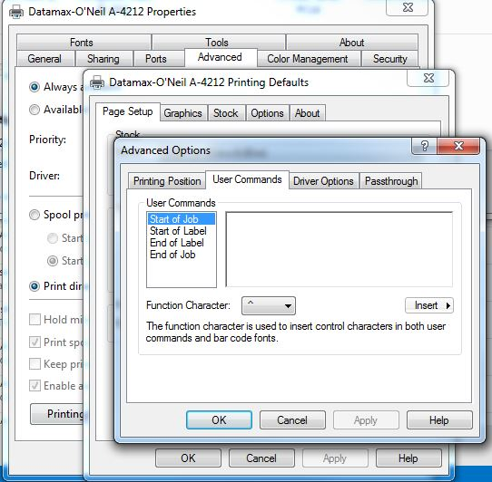 Adding specific commands for printer actions using Windows Driver