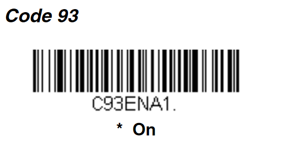 How to enable Code 93 symbology on a 1300G scanner?
